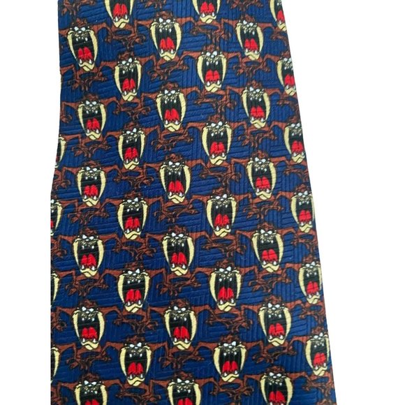 Tasmanian Devil Necktie Mens Looney Tunes Warner Bros Tie Stamp Design‎ - Picture 1 of 4